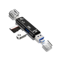 Ers 5 İn 1 Çok Fonksiyonlu Usb 2.0 Micro Sd Kart Okuyucu - Usb/micro Usb/type-c Çıkışlı, Otg Çevirici