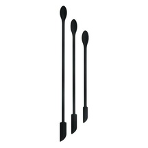 Siyah 3 Adet Mini Spatula Silikon Spatula Seti Krem Spatula Küçük Makyaj Spatula Minik Kaşık Spatula Mutfak Cam Kavanoz Şişe Güzellik Kozmetik