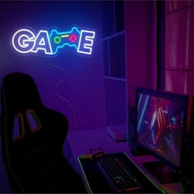 Game Yazılı Ve Şekilli Neon Tabela Çok Renkli