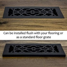 Decor Grates Ac408-blk Viktorya Dönemi Zemin Tescili, 4 X 8, Dökme Demir Siyah