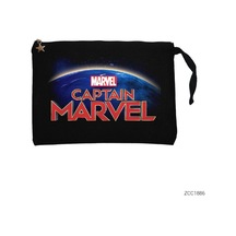 Zepplin Giyim Captain Marvel On World Siyah Clutch Astarlı Cüzdan / El Çantası