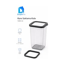 Kare Saklama Kabı 1300 Ml Siyah 11 11 16,5 Cm