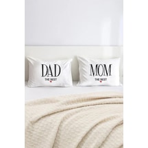 Dad & Mom Pamuklu Çift Kişilik 50x70 cm Yastık Kılıfı Seti