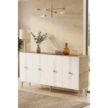 Ka1543dbg Lura Konsol Ve Tv Sehpası Safirmeşe-beyaz-gold 150cm Safirmeşe - Beyaz - Altın