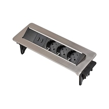 Ofis Ve Mutfak Masasına Ayarlanabilir Priz, 3 Soketli, 2 Usb'li 1
