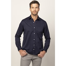 Tudors Klasik Fit Rahat Kesim Armürlü Erkek Gömlek-26438 Lacivert Tudors Klasik Fit Rahat Kesim Armürlü Erkek Gömlek-26438 Lacivert