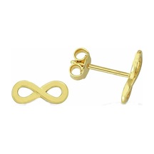 Sembolgold 14 Ayar Altın İğne Küpe Sonsuzluk Model