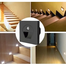 Cata 1w Ct-5170s Sensörlü Fotoselli Koridor Armatürü Led Aydınlatma Siyah Kasa Beyaz Mat Siyah