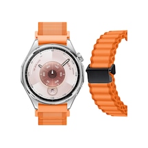 Sneezy Huawei Watch Gt6 46mm İle Uyumlu Airflow Dalgalı Naylon Spor Kordon Metal Tokalı