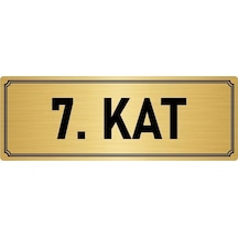 Metal Yönlendirme Levhası, Departman Kapı Isimliği 7. Kat 5x20 Cm Altın Renk