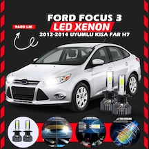Ford Focus 3 2012-2014 Kısa Far Uyumlu Şimşek Etkili Led Xenon Pro Series H7