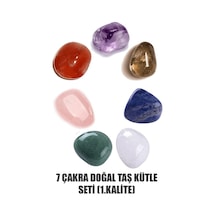 7'li Doğal Taş Kütle Çakra Seti - Pembe Kuvars Ametis
