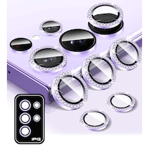 Galaxy Uyumlu S24 Ultra Ipg Kamera Lens Koruyucu Taşlı - Mor