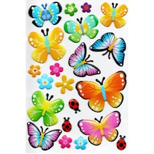 Sticker Kabartmalı A4 Boyutunda Stiker Defter, Planlayıcı Etiket, Lim053 - Kelebek