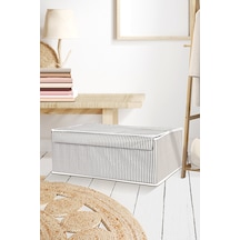Kapaklı Çok Amaçlı Hurç Saklama Kutusu Organizer Baza 50 X 40 X 19 Cm Gri