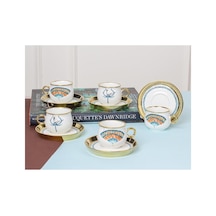 Camelot Gold 6 Kişilik Çizgi Desen Porselen 220ml Nescafe Çay Fincanı Takımı Purebone-132 Beyaz - 625590476 Beyaz - 625590476 Beyaz