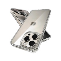 İphone İle Uyumlu Cyrstal Clear Şeffaf Silikon Kılıf Arkası Sert Polikarbonat Kenarları Yumuşak Tpu Silikon Premium Ultra Şeffaf Kılıf Kapak Matte Clear, 15 Pro Max