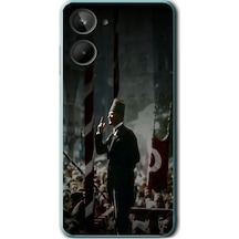 Realme 10 4g Uyumlu Atatürk Hitap Ediyor Baskılı Silikon Kılıf Renkli
