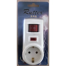 Rutter RMDI-01/01 Tekli Anahtarlı Akım Korumalı Priz Beyaz