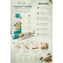 Sandal Ağacı -vanilya Aromatika 20 Adet Çubuk Tütsü Acı Kahverengi