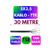 Öznur 5x2,5 Ttr Kablo Siyah Metre Seçenekli - 30 Metre
