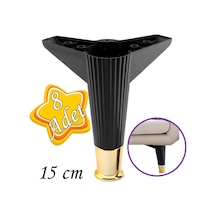 8 Adet Golden Ayak 15 Cm Siyah Altın Gold Mobilya Kanepe Sehpa Ünite Koltuk Ayağı Baza Ayak Ayakları