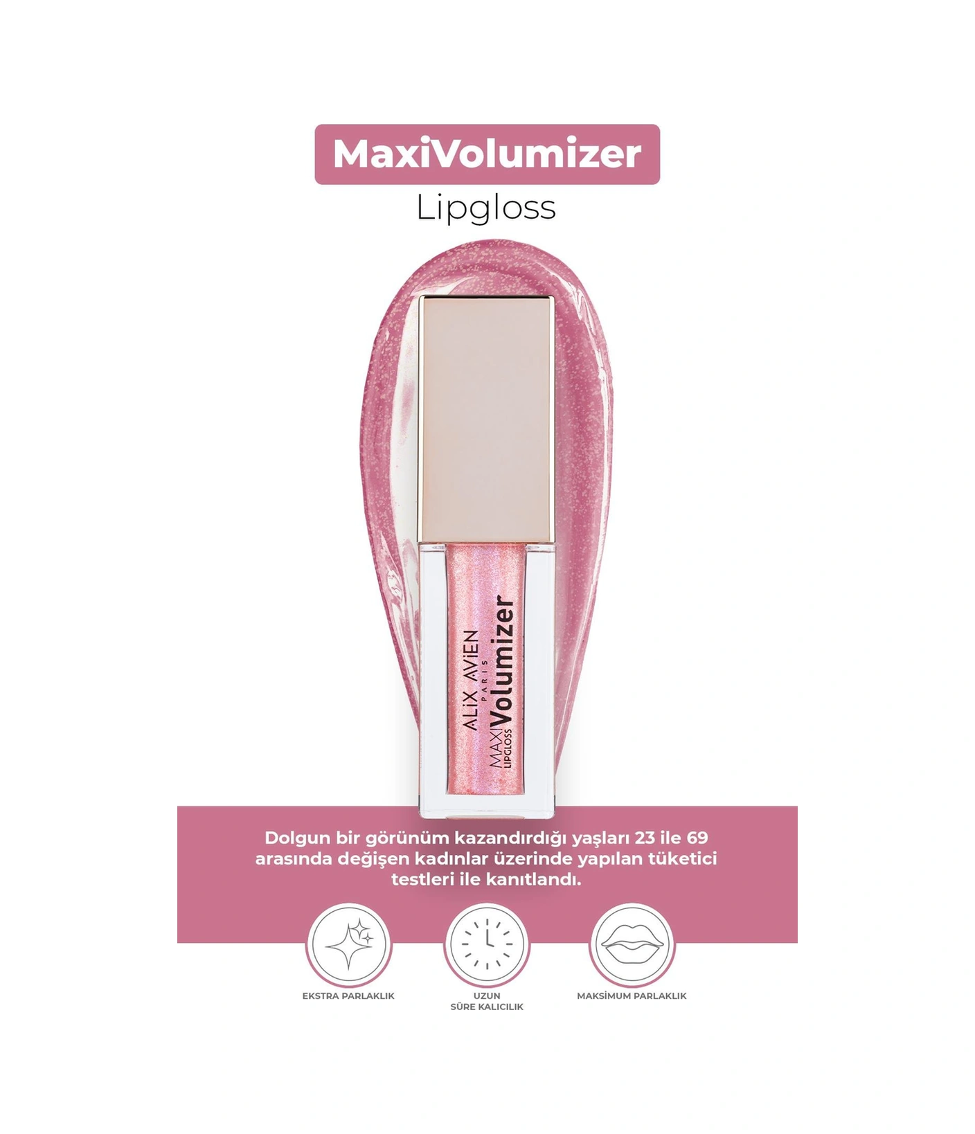 Alix Avien Maxivolumizer Lipgloss 204 Pearly Queen Kalıcı Ve Nemlendirici Ruj Dolgunlaştırıcı Etki
