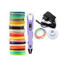 Mor Renk 3D Pen Kalem Yazıcı ve 75 M Pla Filament 25 Renk x 3 M