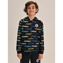 Fenerbahçe Lacivert Tribün Pattern Çocuk Sweatshirt Fb Laci Yeni