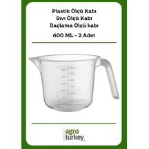 Agro Turkey | 2 Adet - 600 ml Plastik Ölçü Kabı - Sıvı Ölçü Kabı - İlaçlama Ölçü Kabı
