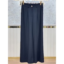 Sentez Sz-5636-s Siyah Renk Abelia Kısa Geniş Paça Pantolon Çok Renkli
