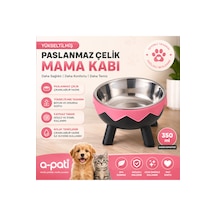 A-pati Paslanmaz Çelik Kedi Ve Küçük Irk Köpek Mama Kabı 350 Ml Ergonomik Tasarım