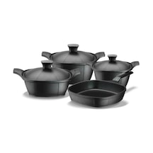 Schafer Felsen Yanmaz Yapışmaz Döküm Tencere Seti 7 Parça - 1S2023-22005-SIY01