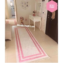 Paşa Pembe Kaymaz Tabanlı Makinede Yıkanabilir Halı Kilim Yolluk