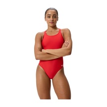 Speedo Solid Endurasoft Leaderback Kadın Yüzücü Mayosu Kırmızı