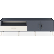 Arges Tv Ünitesi 2 Raflı Tek Çekmeceli 2 Kapaklı 176x30x51 Antrasit-antrasit/aytaşı Antrasıt/aytası