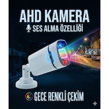 Gece Renkli Sesli Kamera 5mp Sony Seculensli 1080p Full Hd Ahd Güvenlik Kamerası - 4x Ultra Warm Led Colorvu - Pl