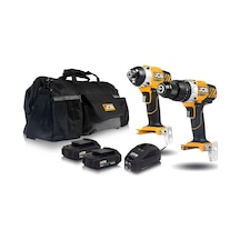Jcb 21-18CD Akülü Darbeli Matkap + 21-18ID Akülü 18 V 4.0 Ah Çift Akülü Darbeli Vidalama Seti