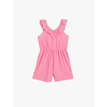 Koton Tulum Kısa Kolsuz Fırfırlı Dokulu Pembe 3smg80082ak Gül