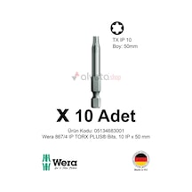 Alveta Wera 867/4 Ip Torx Plus 10ıp X 50mm Tornavida Ucu 10 Adet Vidalama Bits Seti Uzun Seri