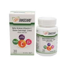 Takecare Beta Glukan Vitamin C Üzüm Çekirdeği ve Çinko İçeren Takviye Edici Gıda 30 Tablet