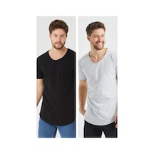 Cool Tarz Siyah-gri Erkek Regular/normal Kesim Pis Yaka Kısa Kollu T-shirt Siyah-gri Siyah-gri