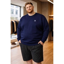 Akt Gayem Butik Büyük Beden 7xl-10xl Uzun Kollu T-shirt Lacivert