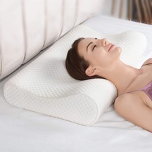 Yeni Nesil Visco Ortopedik Ergonomik Rahat, Stres Azaltıcı Ve Sağlıklı Uyku İçin Yastık Beyaz