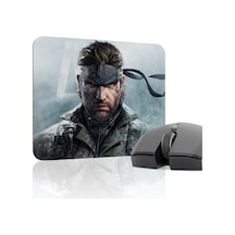 Metal Gear Solid Kaymaz Dikişli Kauçuk Oyuncu Mousepad V1 - 22x18 Gaming Mouse Pad Fare Altlığı