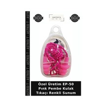 Özel Üretim Ep-50 Pınk Pembe Kulak Tıkaçı Renkli Sunum Çok Renkli