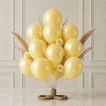 Sarı Renk Lateks Metalik Balon 30 Cm - 12 Adet