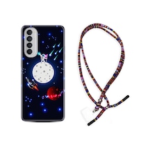 Oppo Reno 4 Pro Kılıf Rasta Boyun Askılı Ay Ve Astronot 1694 Siyah