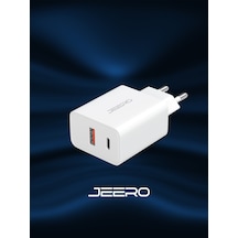 Jeero Compact 20w Usb + Type-c Çıkışlı 3.0a Hızlı Şarj Başlığı Şa