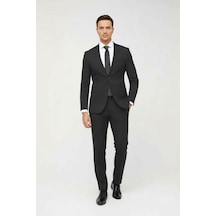 İgs Erkek Füme Slim Fit Dar Kalıp Klasik Takım Elbise-23991